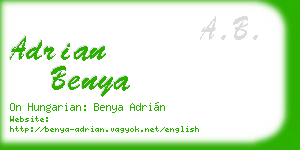 adrian benya business card